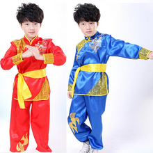Children kid long sleeve Taekwondo Dobok Wushu Costume Kimono Judo clothing Chinese Kung Fu Suit Tai Chi  Martial Art Uniform 2024 - buy cheap