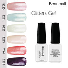 Beaumall Nail Art Gel Shining Glitters Series Colors#B220~B225, 7ml Volume Soak Off UV&LED Gel Lacquers Nail Polishes. 2024 - buy cheap