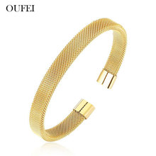 OUFEI Cuff Bracelet For Women Barbed Wire Stainless Steel Bracelet Summer Jewelry Accessories Mass Effect Free Shipping 2024 - buy cheap