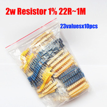 2W Resistor 23valuesX10pcs=230pcs 22R~1M Metal Film Resistor Kit Resistor Pack for DIY 2024 - buy cheap