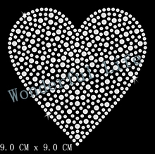 Lowest price hot fix rhinestone motif transfer big love hearts  Iron On Transfer with two size rhinestones fulling free shipping 2024 - buy cheap