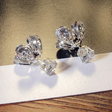 AAA Cubic Zircon Crystal Front Back Double Sided Stud Earrings For Women Firefly Jewelry  Bijoux 2024 - buy cheap
