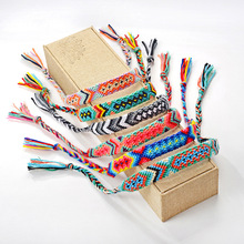 Новый Популярный богемный плетеный браслет Ретро ручной работы в стиле бохо многоцветные плетеные браслеты в стиле хиппи дружбы для женщин и мужчин 2024 - купить недорого