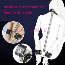 Stainless Steel Spreader Bar Bondage Set Leather Neck Collar To Hand Cuffs Fetish Slave Adult Game Sex Toys For Couples Flirting 2024 - buy cheap