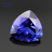 34# Blue Stone Trillion Shape Princess Cut Synthetic Corundum Gems stone For jewelry Size 3x3~12x12mm Free Shipping 2024 - buy cheap