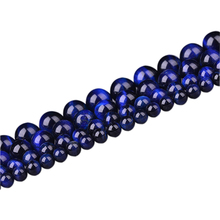 Pedra natural azul lapis lazuli tigre olho ágata redonda solta contas 15 "strand 4 6 8 10 mm escolher tamanho diy charme pulseira fazendo 2024 - compre barato