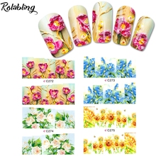 Rolabling Flowers Series Nails Water Sticker Decal Art Manicure Wraps accessories stickers for nails manicure flowers sliders 2024 - buy cheap