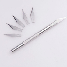 Non-Slip Metal Scalpel Knife Tools Kit Pen Cutter Engraving Craft knives + 5pcs Blades Mobile Phone PCB DIY Repair Hand Tools 2024 - buy cheap