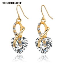 TOUCHEART Cubic Zirconia Crystal Heart Earrings Fashion Jewelry Gold color Earrings With Stones for Women Pendientes SER140073 2024 - buy cheap