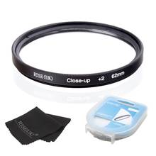 HOT SALE RISE(UK) 62mm Close-Up +2 Macro Lens Filter for Nikon Canon SLR DSLR Camera + filter case + gift 2024 - buy cheap