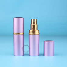 10 unids/lote 5 ml vacío de vidrio púrpura de aluminio atomizador contenedor 1/6 OZ botella de Spray Mini líquido cosmético contenedor de olla 2024 - compra barato