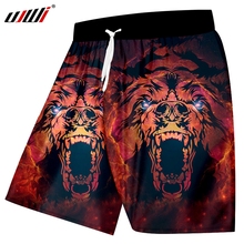 UIWI-pantalones cortos con estampado 3D de tigre rojo para hombre, ropa con estampado de animales para la playa, de talla grande, envío rápido, novedad 2024 - compra barato