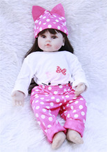 Mais recente new 23 ''Lifelike Renascer Baby Dolls Princesa Cabelos Longos Bebês boneca de Vinil Tão Verdadeiramente Menina Modelo Boneca Para Criança bebe Brinquedo 2024 - compre barato