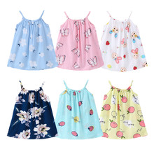 1-6 Years Baby Girls Dresses Clothes Kids Sleeveless Princess Dress Summer Girl Clothing 2019 Children Print Flower Dress Outfit 2024 - buy cheap