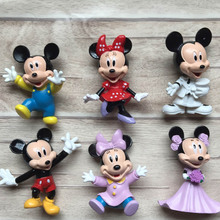7 centímetros Minnie Mickey Mouse casar com Figuras de Ação bonecas crianças Brinquedos da disney China vermelho presente de casamento presente dos miúdos 2024 - compre barato