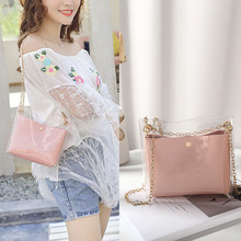 Bags for Women 2019 Women Composite Bags Transparent Shoulder Bag Metal Chain Magnetic Buckle PU Purse Gift 2024 - buy cheap