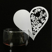 Corte à laser amor coração mesa de vinho 50 peças, vinho copo nome cartões de lugar casamento aniversário presente cartão chá de bebê evento produtos de lembrança de festa 2024 - compre barato