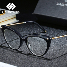 Unieowfa óculos retros de olho de gato, armação ótica para mulheres com armação clara de miopia tr90, armação vintage de óculos de prescrição 2024 - compre barato