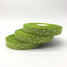 5Yards/lot 1" (25mm) Light green Printed STARS Grosgrain Ribbon Hair Bow Wedding Christmas Decoration DIY Sewing 2024 - buy cheap