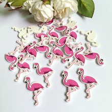 50Pcs/lot no- Holes Flamingos Wooden Buttons Sewing Buttons Scrapbooking Crafts Accessories 22*35mm 2024 - buy cheap