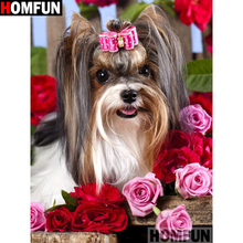 HOMFUN Full Square/Round Drill 5D DIY Diamond Painting "Flower dog" Embroidery Cross Stitch 5D Home Decor A14245 2024 - buy cheap