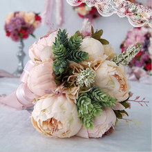 Cascading Bridal Bouquets De Mariage Roses Orchid Artificial Silk Flower Handmade Wedding Bouquet 2024 - compre barato