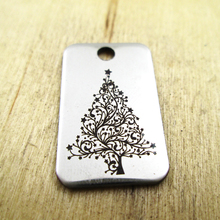 10pcs/lot-christmas tree stainless steel charms - Laser Engraved - Customized - DIY Charms Pendants 2024 - buy cheap