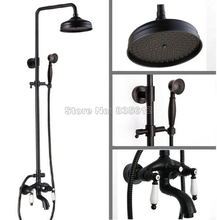 Classic Black Oil Rubbed Bronze Finish 8 inch Rainfall Shower Mixer Faucet Set with Bath Tub Taps Wall Mounted Wrs043 2024 - buy cheap