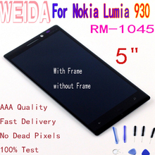 WEIDA 5" For Nokia Lumia 930 RM-1045 LCD Display Touch Screen Digitizer Assembly Frame with Tool 2024 - buy cheap