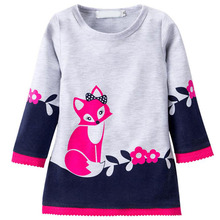 3-7 Kid Girls Winter Warm Dress Fashion A-line Fox Sweater Dresses Knitted Long Sleeve O Neck Children Clothing Party Wear Dress 2024 - buy cheap