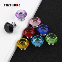 30mm Diamond Shape Design Crystal Glass Knobs Cupboard Pulls Drawer Knobs Kitchen Cabinet Handles Furniture Handle Hardware 2024 - buy cheap