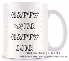 Happy Wife Happy Life funny novelty travel mug 11oz coffee tea mug cup Creative Personalized Birthday Easter Mothers day gifts 2024 - buy cheap