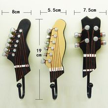 Vintage Guitar Shaped Decorative Hooks Rack Hangers for Hanging Clothes Coats Towels Keys Hats Metal Resin Hooks Wall Mounted 2024 - buy cheap