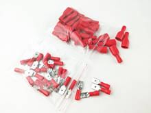 50pcs 6.3mm Red Female with Male Spade Insulated Electrical Crimp Terminal Connectors 2024 - buy cheap