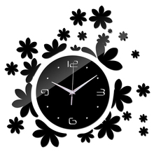 Новая мода настенные стикеры часы diy украшения дома зеркало акриловые наклейки мебель кварцевые иглы цветок 2024 - купить недорого