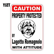 YJZT 15*11.4CM Property Protected By Lagotto Romagnolo Dog Car Decoration Bumper Window Sticker C1-4729 2024 - buy cheap