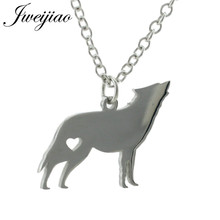 JWEIJIAO  Color Wolf howling Statement Necklace For Women Men Chocker Pendant Stainless Steel Metal Charm Gift  SKU45 2024 - buy cheap