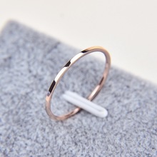 Ladies Fashion Rose Gold Titanium steel Round Solid Wedding Ring for couple ring women single row 3 4 5 6 7 8 9 10 Size Pick 2024 - buy cheap