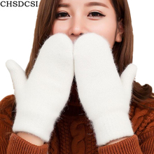 CHSDCSI Full Finger Outdoor Sports White Winter Gloves Fashion Girls Skate Wool Gloves Femme Mittens Warmer Women Gloves 2024 - buy cheap