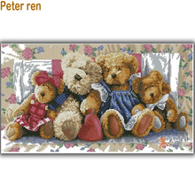 Peter ren diy pintura diamante ponto cruz conjunto para diamante bordado urso 3d broca quadrado diamante mosaico artesanato needlework 2024 - compre barato