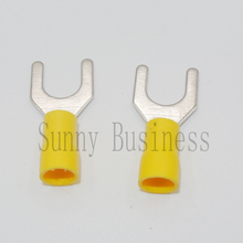 50PCS 12-10 AWG #10 Yellow Insulated Fork Wire Connector Electrical Crimp Terminal  Excellent Quality 2024 - buy cheap