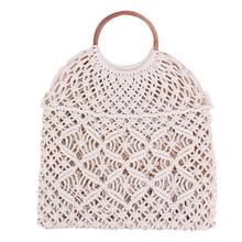 Rattan Cotton Rope Hollow Straw Woven Beach Bag Without Lining Storage Bag Fashion Women's Totes Fashion Shoulder Bags 2024 - buy cheap