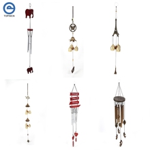Antique Wooden Elephant Wind Chimes Metal Windbell Outdoor Hanging Decoration Wind Bell Good Luck Gift Windchimes 2024 - buy cheap