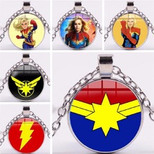 Новое ожерелье marvel Capitaine Marvel с фигуркой Мстители 4 Super Hore MS брелок кулон косплей подарок на день рождения для детей 2024 - купить недорого