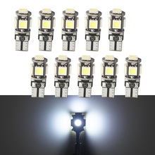 10PCS Car Interior Lights T10 LED Bulbs 6000K DC 12V 5050-5SMD W5W 194 White Universal Clearance Lights 2024 - buy cheap