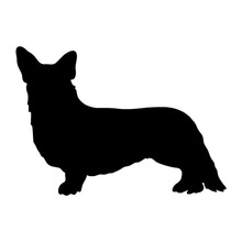 Pegatinas de coche de Corgi galés de cardocam de 19,5x12,7 CM, vinilo perro decoración para coche, parachoques decorativo, S1-0717 negro/plateado 2024 - compra barato