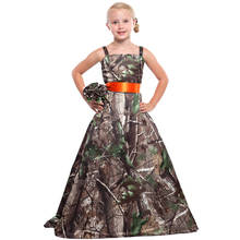 long flower girl dresses camouflage printing realtree  camo girls pageant gown free shipping 2024 - buy cheap