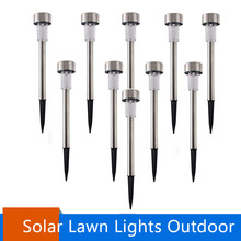 Lámpara Led Solar de acero inoxidable para jardín, luces decorativas para exteriores, luz blanca, 10 unids/lote 2024 - compra barato