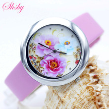 Relógio quartzo com pulseira de couro feminino da marca shsby elegante e casual para mulheres, relógio de quartzo com strass 2024 - compre barato