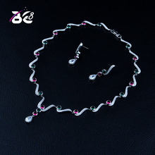 Conjunto de joyas de boda con forma geométrica AAA de lujo Be 8, conjunto de collar de cristal de Zirconia de calidad superior brillante, Juego de 2 piezas s366 2024 - compra barato